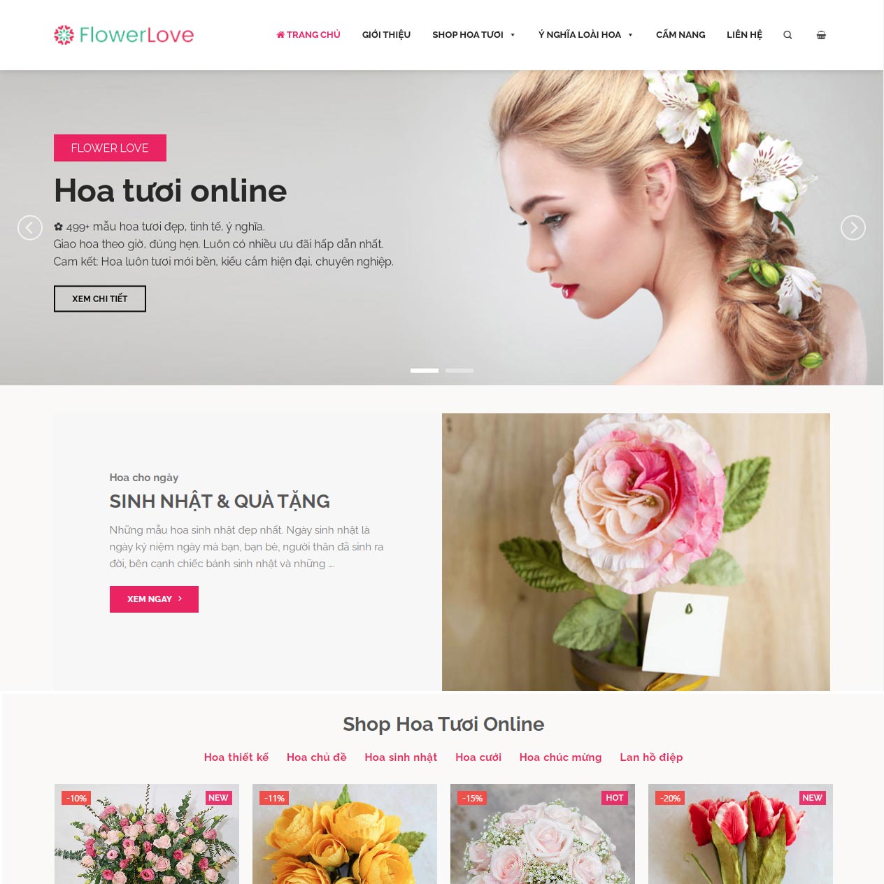 Theme Web Shop Hoa Tươi - Flower Love 1 web-shophoatuoi