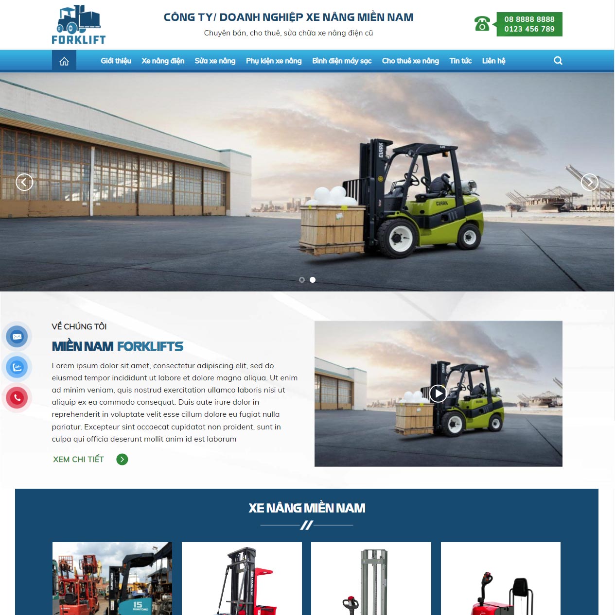 Theme Web Mua Bán Xe Nâng, thiết bị Xe Nâng 1 theme-website-xenang