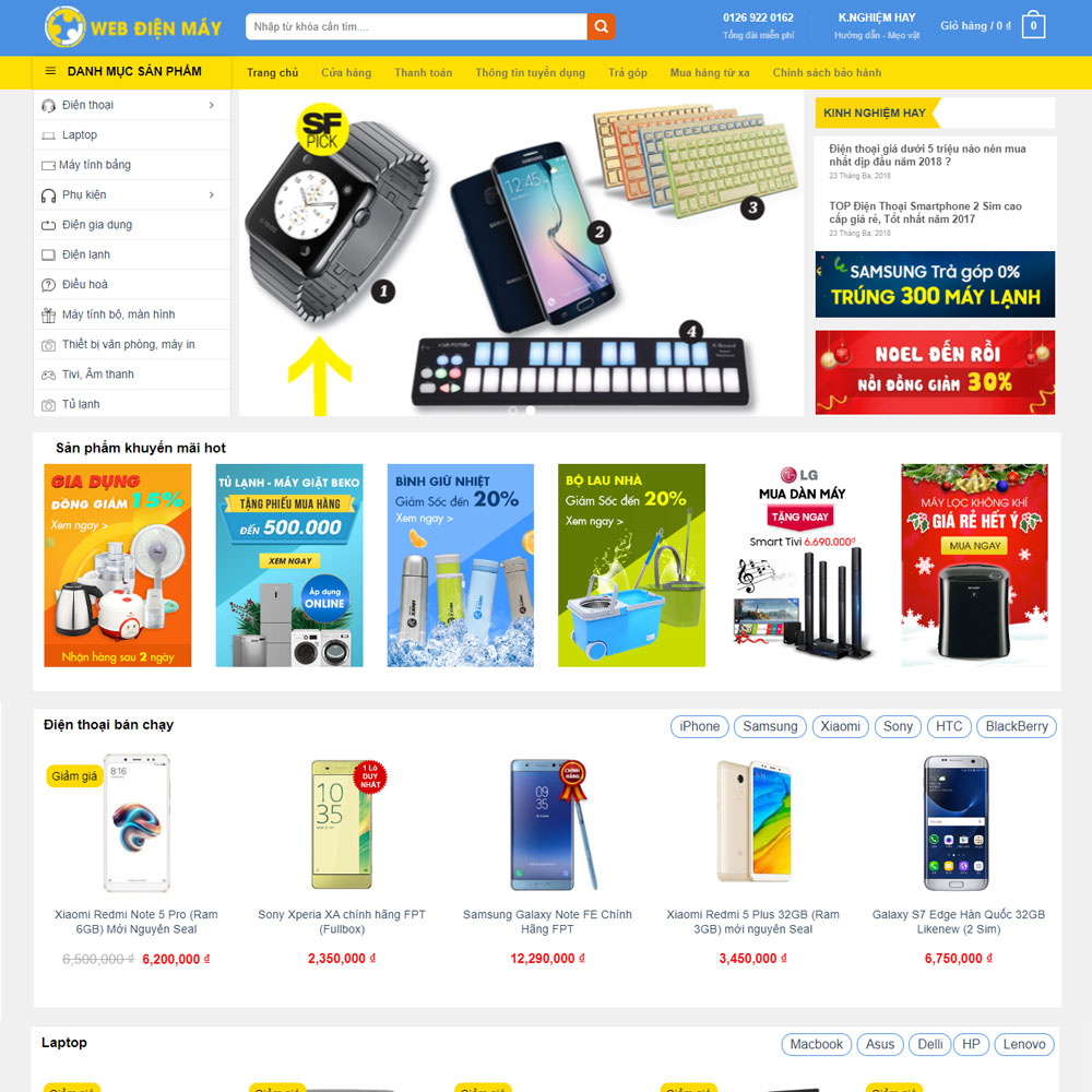 Theme Web Điện Máy Xanh - Siêu Thị Điện Máy 1 theme-web-dienmayxanh