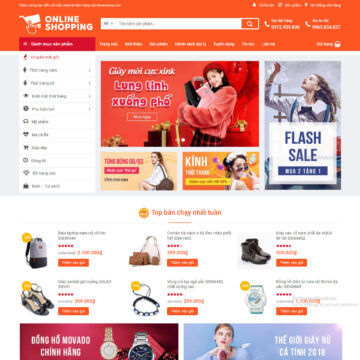 Theme web bán hàng giống shopee