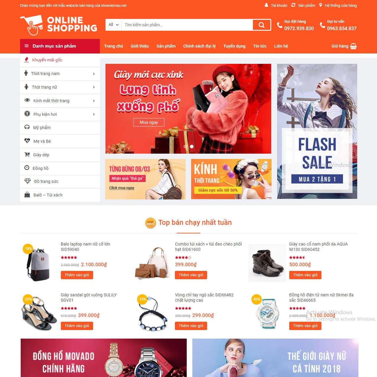 Theme Web Báng Hàng Online – Giống Shopee 1 Theme web bán hàng giống shopee