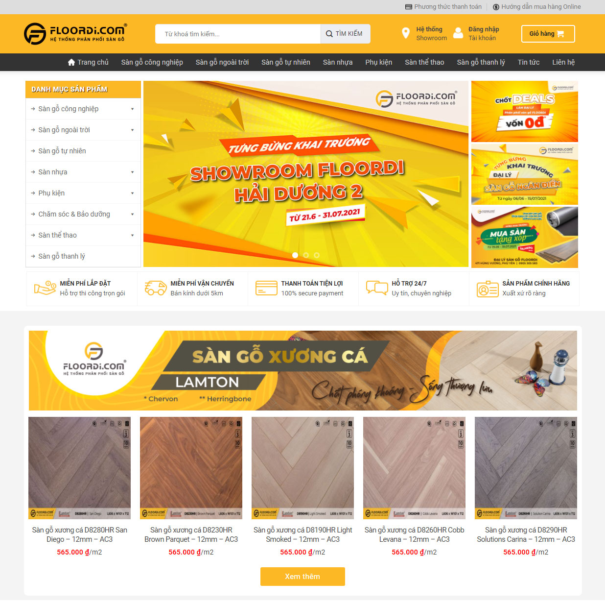 Theme Web Bán Sàn Gỗ, Sàn Nhựa - Giống Floordi 1 Theme Web Bán Sàn Gỗ, Sàn Nhựa - Giống Floordi