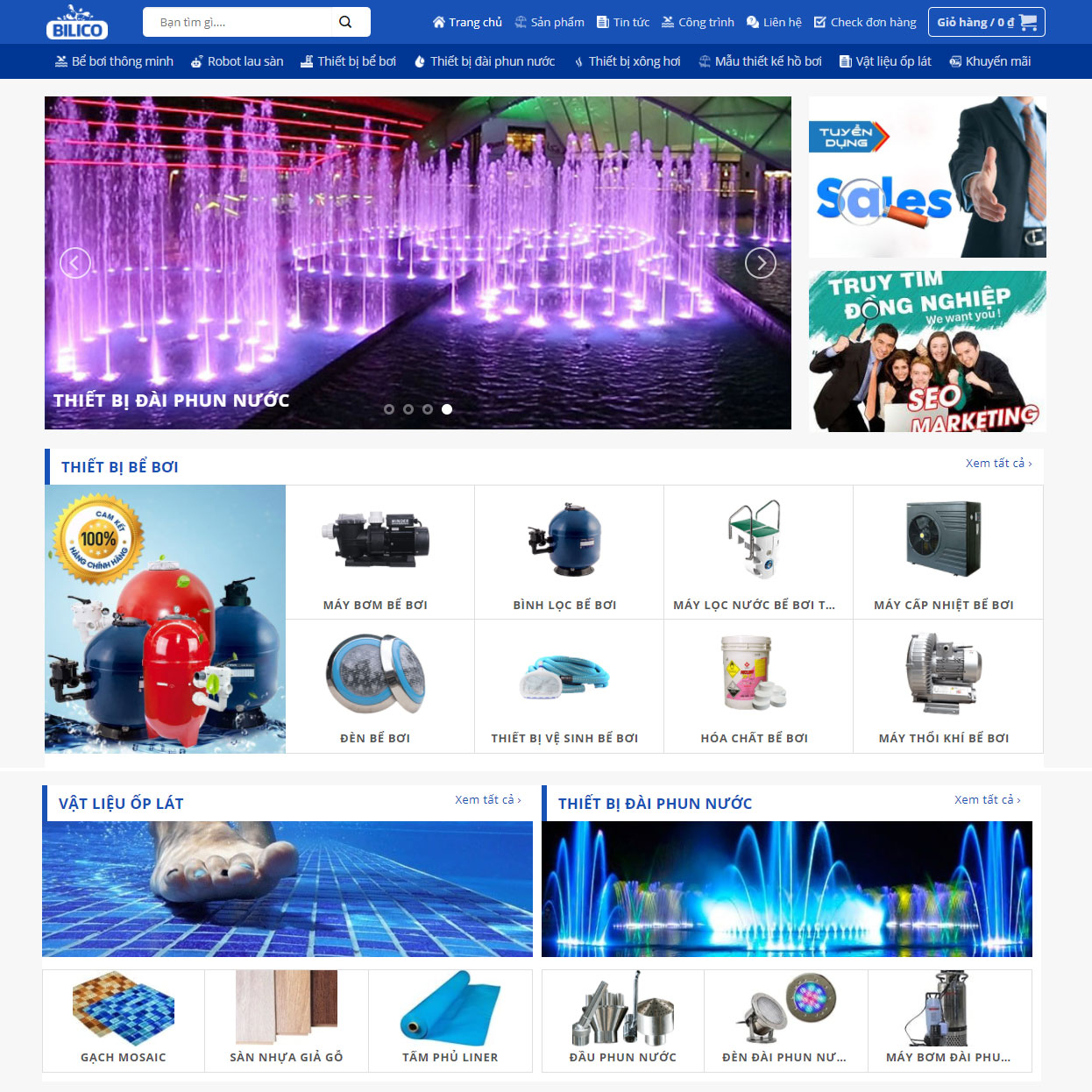 Theme Web Bán Thiết Bị Phun Nước - Thiết Bị Công Nghiệp 1 Theme web thiết bị đài phun nước