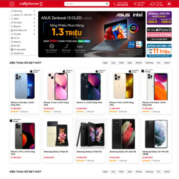 Theme web bán điện thoại di động giống cellphone