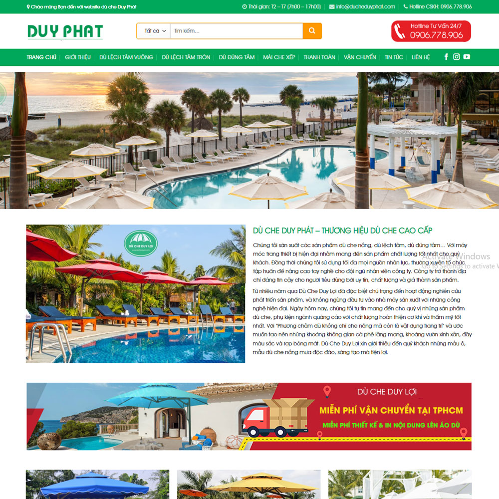 Theme Web Dù Che Nắng - Mái Che Di Động 1 Theme web dù che nắng, mái che di động