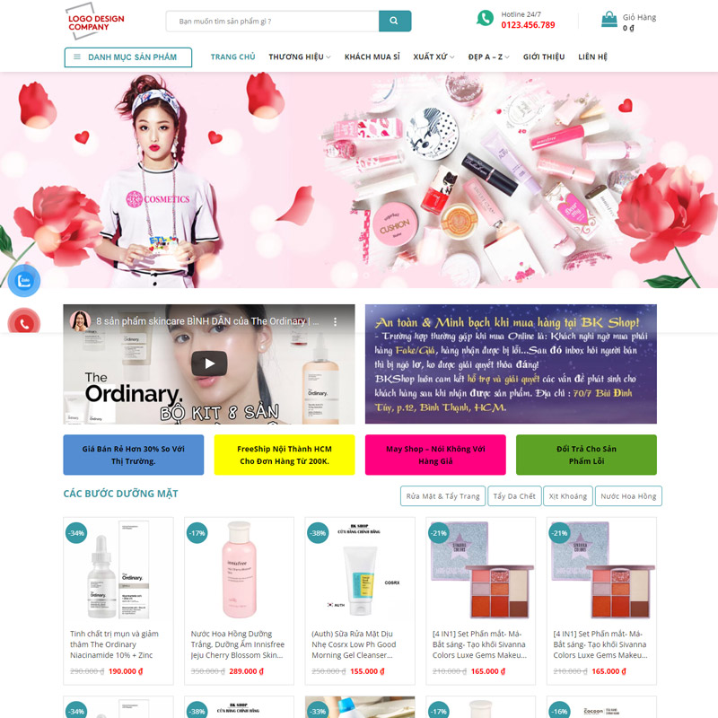 Theme Web Mỹ Phẩm - Cosmetic & Skincare 1 theme web mỹ phẩm - Cosmetic & Skincare