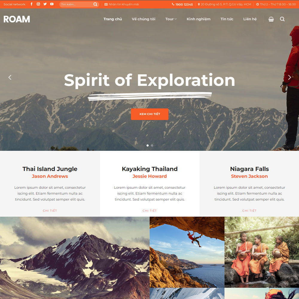 Theme Web Tour Du Lịch - Dịch vụ du lịch 1 theme web bán tour du lịch, dịch vụ du lịch