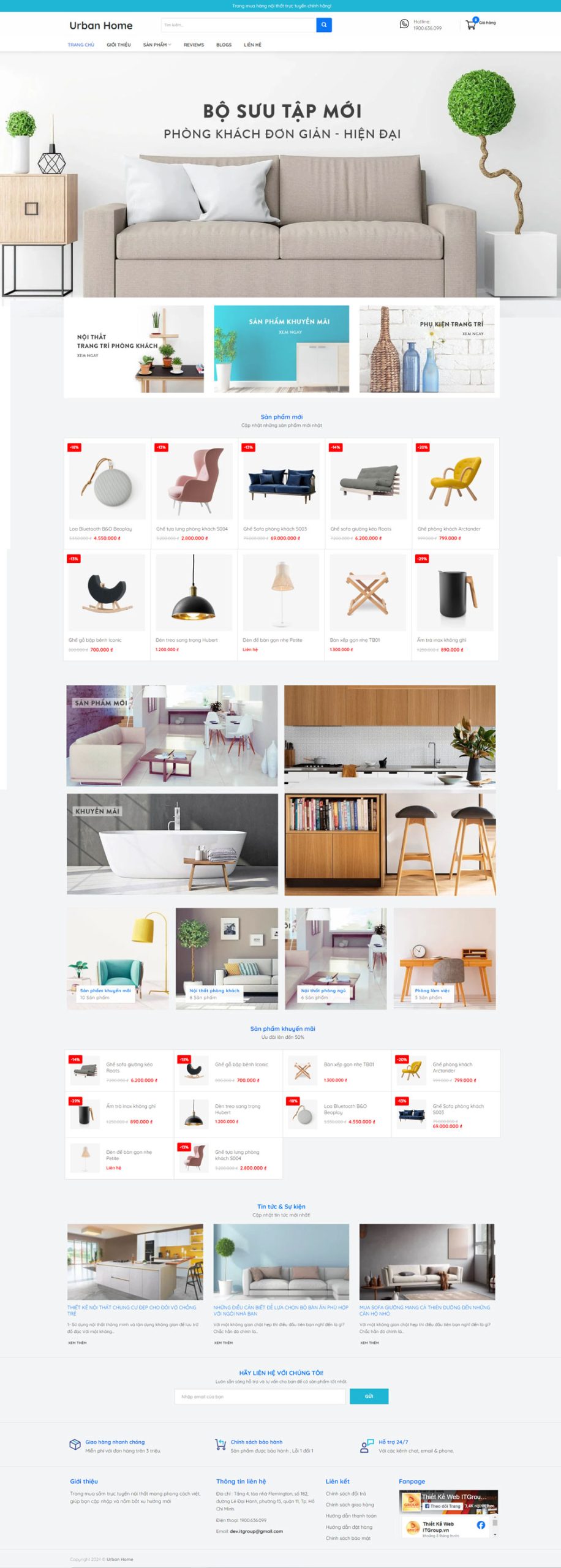 Theme web nội thất cao cấp Urban Furniture 1 Giao diện web nội thất cao cấp
