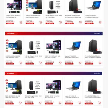 Mẫu web bán máy tính pc laptop