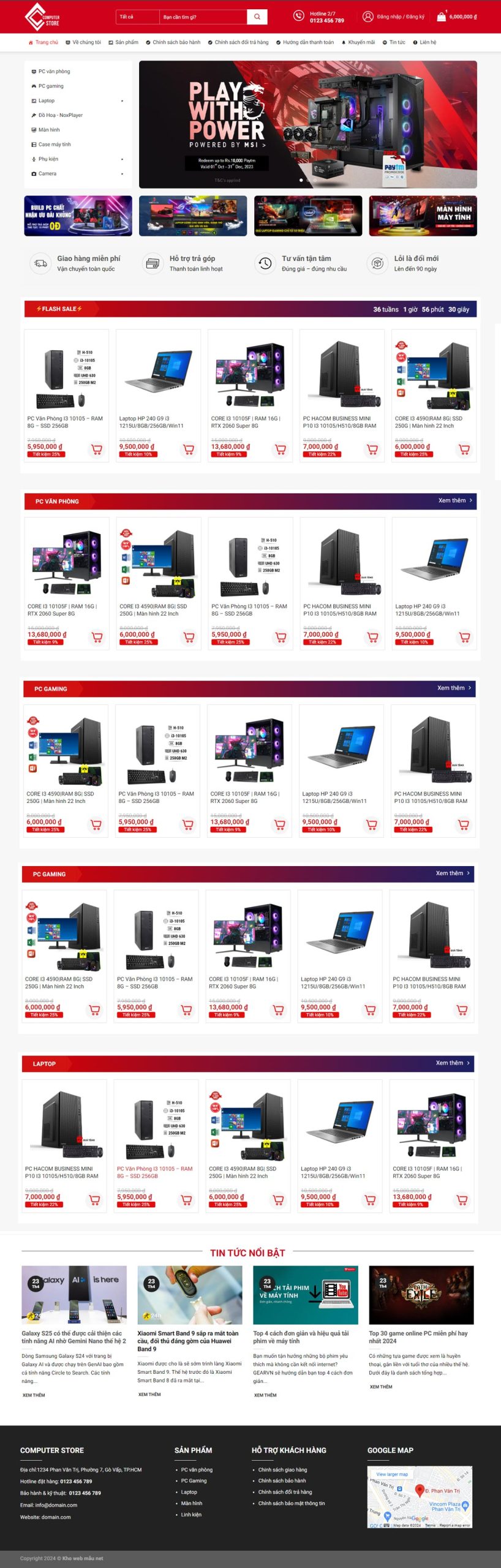 Mẫu web bán máy tính PC, Laptop - Computer Store 1 Mẫu web bán máy tính pc laptop