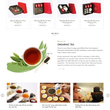 Mẫu web bán Trà Organic Tea