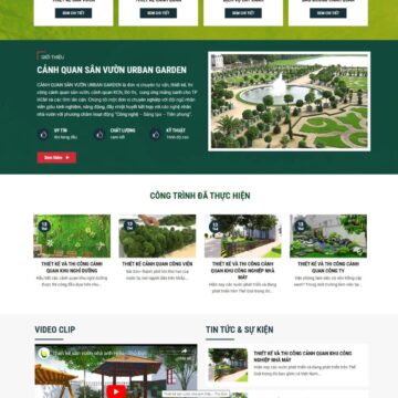 Mẫu web cảnh quan sân vườn Urban Garden
