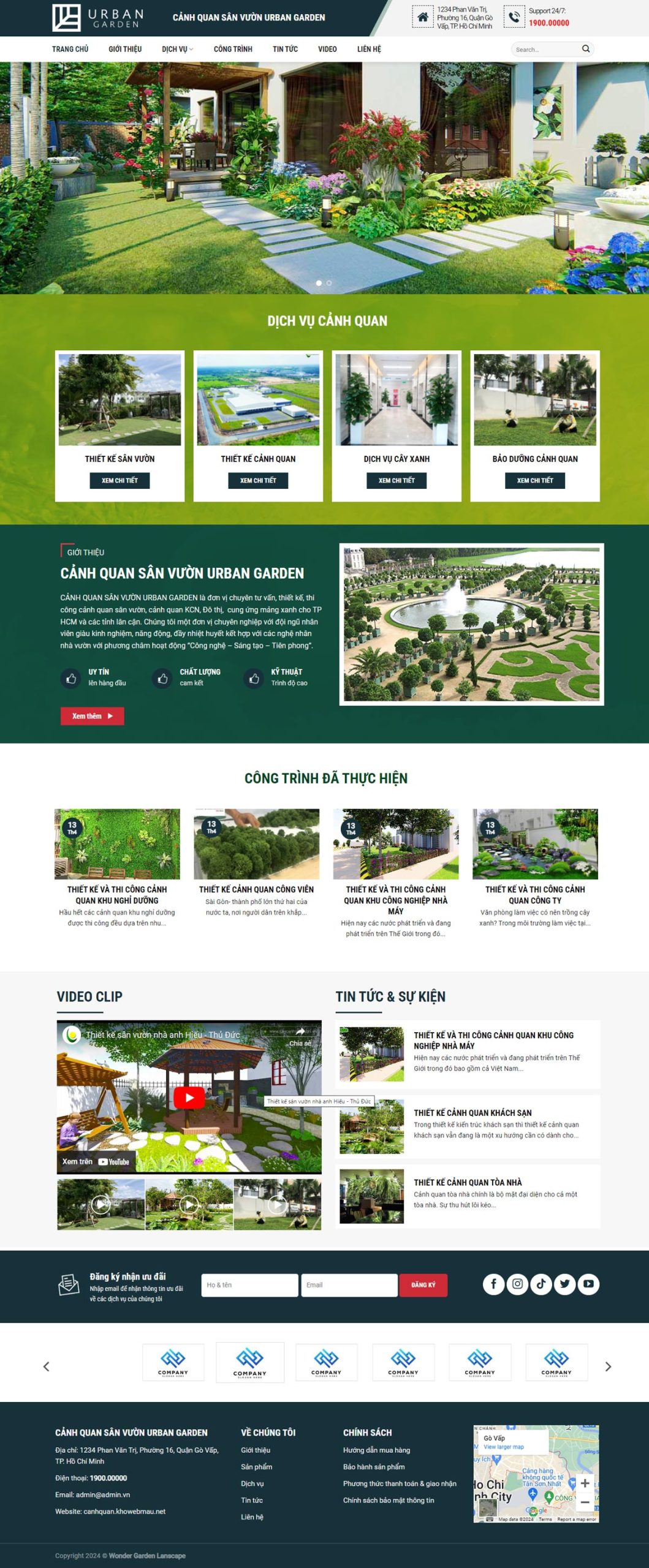 Mẫu web Cảnh quan sân vườn Urban Garden 1 Mẫu web cảnh quan sân vườn Urban Garden