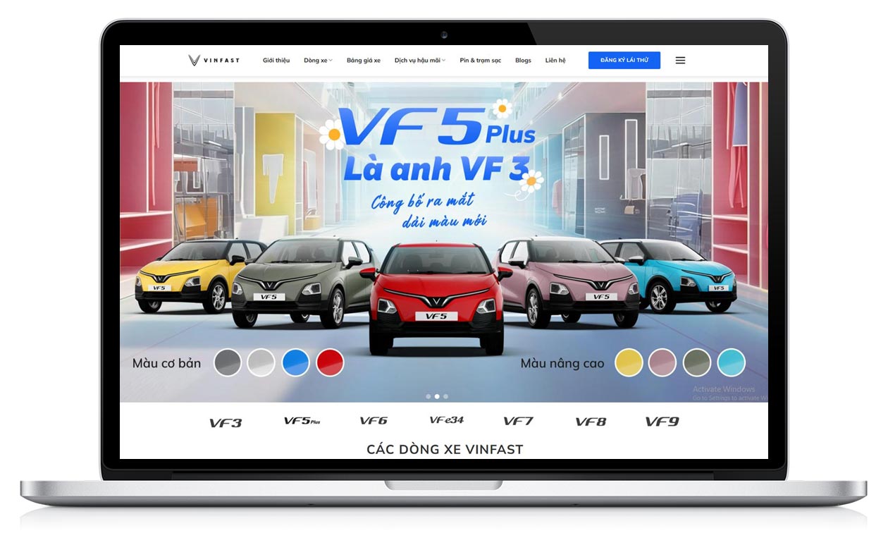 Theme Web Bán Xe Ôtô Vinfast Thủ Đức