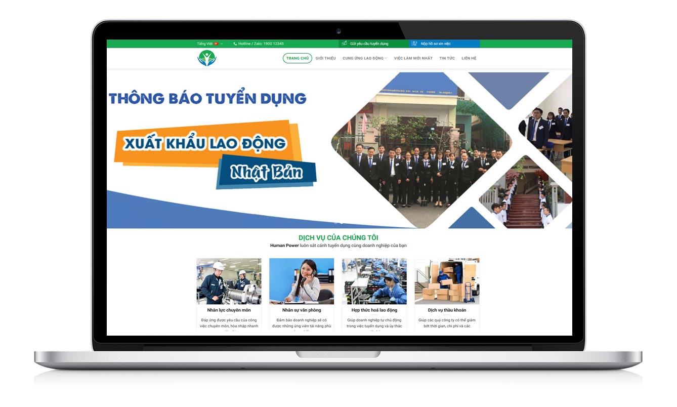 mau web cung cap nguon nhan luc human