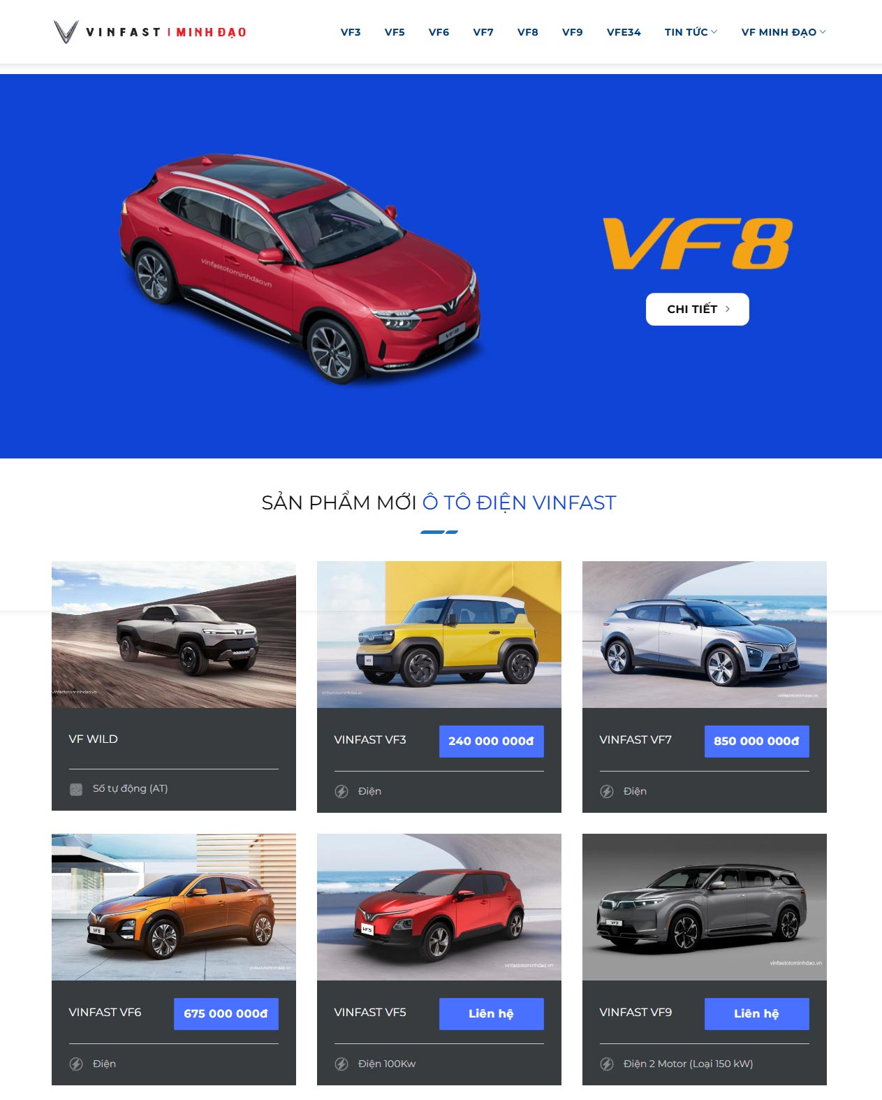 Theme Web Bán Xe Ôtô Vinfast Hồ Chí Minh 1 Mẫu web ôtô Vinfast